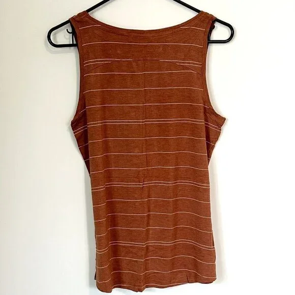 NWT Prana Foundation Scoop Neck Tank in Copper Heather Stripe - Size Small - Picture 7 of 8